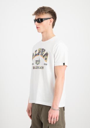 Alpha Industries T-Shirt ALPHA INDUSTRIES College Camo T-Shirt, Herren, Gr. XXL, weiss (wei&szlig;), Obermaterial: 100% Baumwolle, Shirts T-Shirt