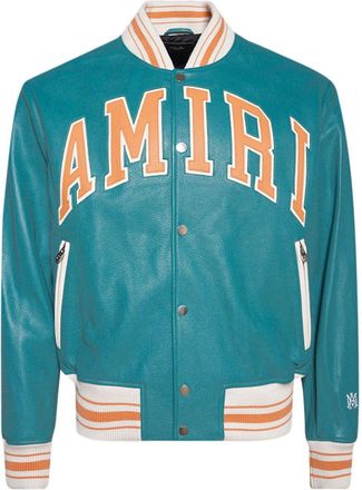 Amiri leather bomber jacket - men - Leather - 52 - Blue