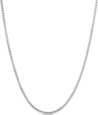 LuvMyJewelry Seiji Box Chain Necklace 925 Silver