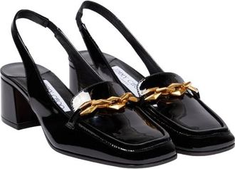 Jimmy Choo London Black Patent Slingback Sandals Size 36