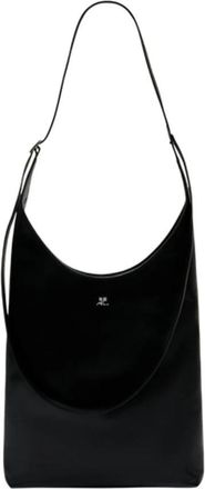 Courr&egrave;ges Large Melt Leather Tote Bag - Dames - Schoudertassen - Zwart - ONE Size - Leer - Tassen