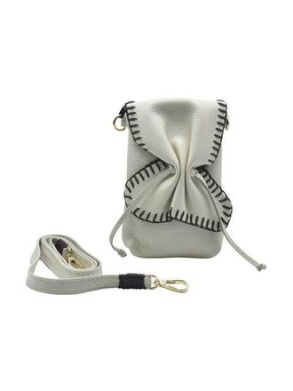 Carlos Falchi Cell Phone Butterly To Grain Leather Bag in Winter White at Nordstrom