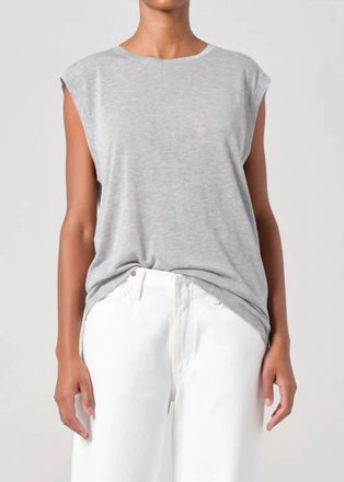 A Gold E Raya Muscle Tee In Grey Heather