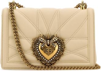 Dolce & Gabbana Ivory Nappa Leather Devotion Shoulder Bag