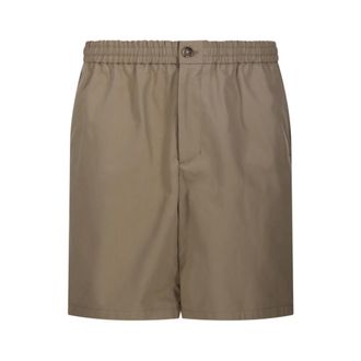 Ami Casual Shorts, male, Beige, Size: S Elasticated Waist Shorts with Embossed Ami de Coeur
