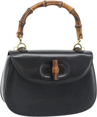 Gucci Pre-owned Vintage Handbag - Dames - Vintage Handtas - Zwart - ONE Size - Leer - Vintage