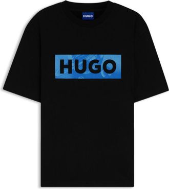 HUGO BOSS Logo-artwork T-shirt in cotton jersey