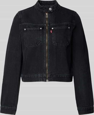 Levi's Cropped Jeansjacke mit Brusttaschen Modell MOTO TRUCKER in Dunkelblau, Größe XS