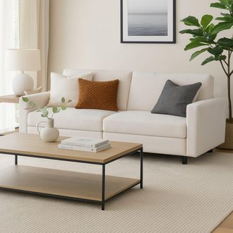 Aspire Home Accents Vault Sofa Bed with Dual Storage in Natural | Size: 3 Seater