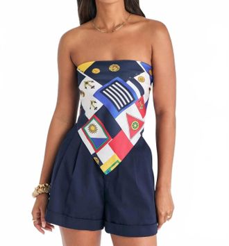 SER.O.YA Hark Satin Top In Regatta
