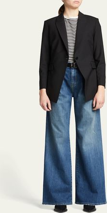 Nili Lotan Flora Pleated Wide-Leg Trouser Jeans