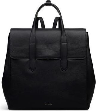 Radley London Mayfair Lane Medium Flapover Leather Backpack in Black at Nordstrom Rack