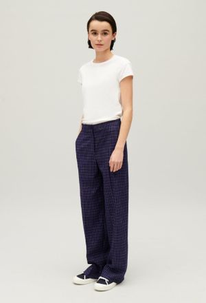 Claudie Pierlot Pantalon costume carreaux indigo