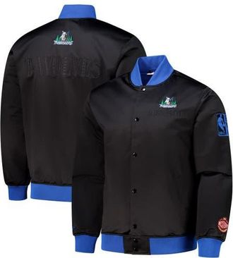 Mitchell & Ness Mens Mitchell & Ness Black Minnesota Timberwolves Hardwood Classics Team OG 3.0 Lightweight Satin Full-Snap Jacket at Nordstrom, Size X-Large