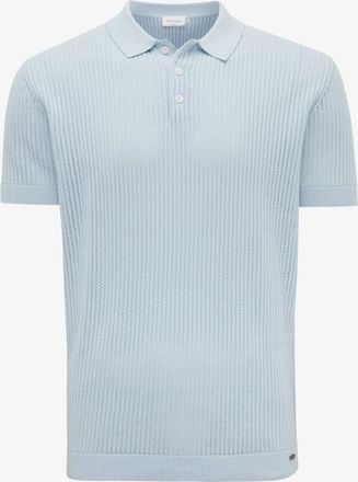 Gentiluomo Gebreide Structuur Polo | Lichtblauw
