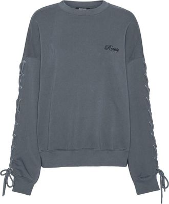 Rotate lacing crew-neck sweater - Grey