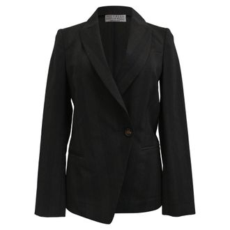 Brunello Cucinelli Striped Blazer wit Pockets in Black Wool