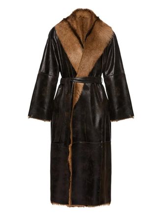 Magda Butrym belted wrap coat - Brown