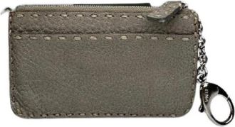 Fendi Pre-owned Selleria Card Holder - Dames - Vintage Accessoires - Grijs - ONE Size - Leer - Vintage