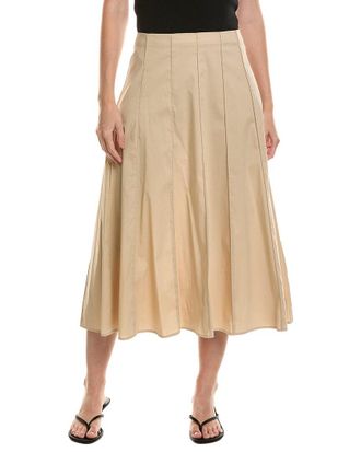 Anne Klein Petite Pull-On Paneled A Line Midi Skirt