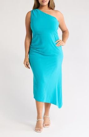 Hutch One-Shoulder Body-Con Ruched Dress (Plus) in Scuba at Nordstrom Rack, Size 0X