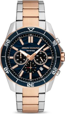 A|X Armani Exchange logo-detail 44mm watch - Blue