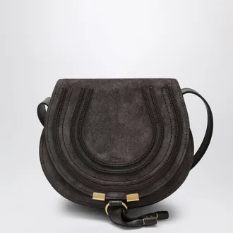 Chlo&eacute; Saddle Marcie bag in Kohl Brown suede