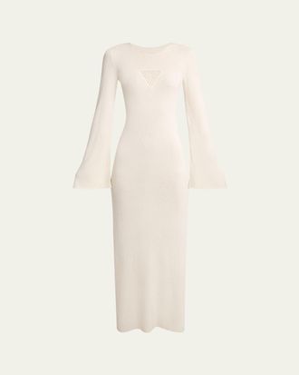Gabriela Hearst Arisen Bell-Sleeve Silk Knit Maxi Dress