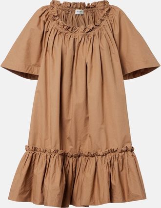 Saint Laurent Ruffled cotton minidress