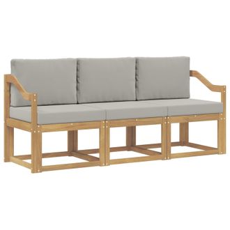 vidaXL Conjunto De Sof&aacute;s De Exterior 3 Pcs Blanco Y Gris Claro Vidaxl