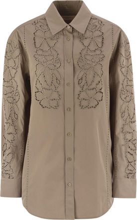 Max Mara Elmi Embroidered Soft Poplin Shirt