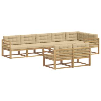 vidaXL Conjunto De Sof&aacute;s De Exterior Con Coj&iacute;n 6 Pcs Y Beige Poli&eacute;ster Vidaxl