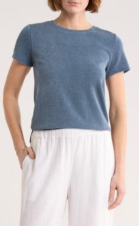 Bobeau Rib T-Shirt in Denim at Nordstrom Rack, Size X-Large