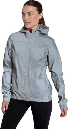 Mountain Warehouse Dashing Womens Reflective Jacket - Water Resistant, Multiple Pockets, Underarm Vents, 360 Cycling Jacket - Ideal For Walking & Running Silver Womens S