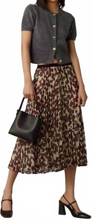 Sanctuary New Pleated Midi Skirt In Chocolate Spots