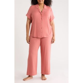 Nordstrom Moonlight Eco Crop Pajamas in Pink Cedar at Nordstrom, Size 3X