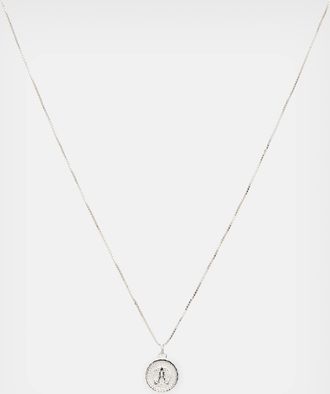 AllSaints Womens Lace Erin Coin Sterling Silver Necklace, Size: One Size