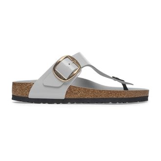 Birkenstock Gizeh Big Buckle Narrow Fit - Dames - Slippers - Grijs - 37 EU - Leer - Schoenen