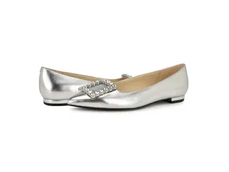 Nine West Jesikes Womens Flat Shoes Silver : 8.5 M, Leather