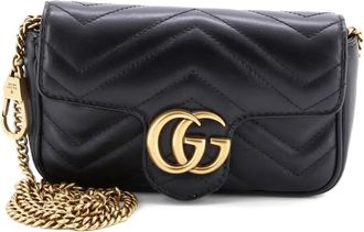 Gucci GG Marmont Flap Bag Matelasse Leather Super Mini crossbody bag - Zwart