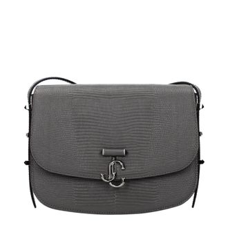 Jimmy Choo London Damens Umh&auml;ngetaschen Leder Grau/Rotguss