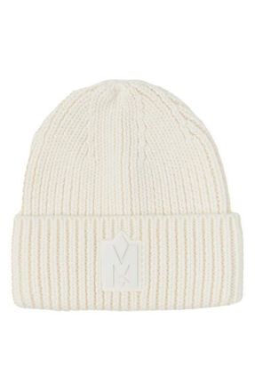 Mackage Jude Colorblock Wool Blend Rib Beanie in Cream at Nordstrom