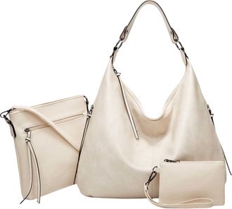 Generic Women Bags - Stylish Womens Tote Bag For Everyday Use Solid Color Casual Shoulder Handbag Purse Ideal Commuting And Leisure Outings 3PCS