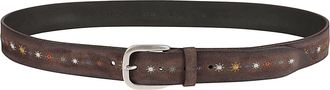 Orciani Hunting Asterisk Brown Suede Calf Leather Belt