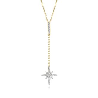 Ross-Simons Diamond North Star Y-Necklace in 18kt Gold Over Sterling