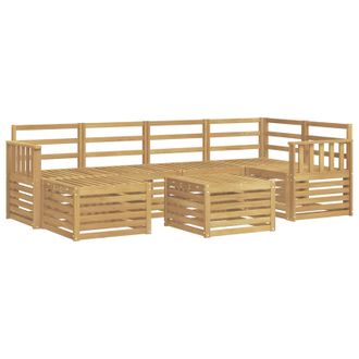 vidaXL Conjunto De Sof&aacute;s De Exterior 7 Pcs Blanco Poli&eacute;ster Vidaxl
