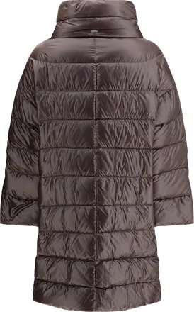 Herno Womens Midi Down Jacket Marrone Scuro Polyester Coat