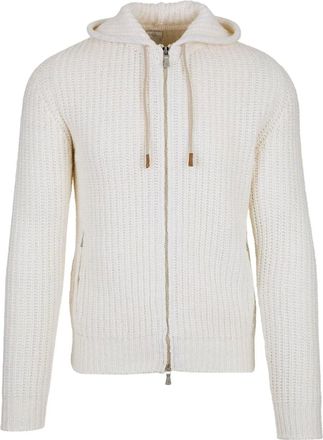 Eleventy zip-up knitted hoodie - men - Fabric - L - White
