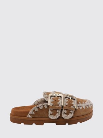 Mou Sabot Low Bio in camoscio con cuciture