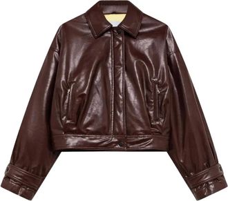 Msgm Chaqueta bomber de piel sint&eacute;tica - Jackets - Mujer - Marr&oacute;n - S